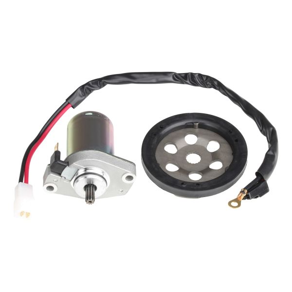 Anlasser (mit Kabel) + Anlasserfreilauf (13mm Variostumpf) für Minarelli / Yamaha Aerox / Aprilia / MBK (114293)