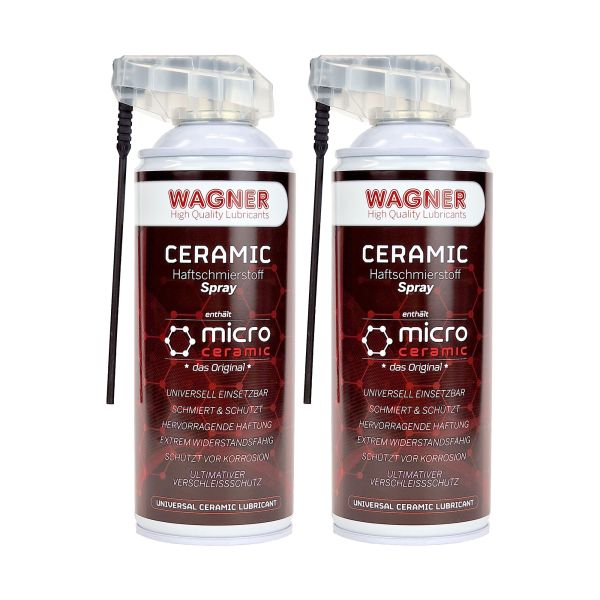 Wagner Ceramic-Haftschmierstoff-Spray 2x 400 ml – Transparentes Hochleistungsschmiermittel mit Keramik-Festschmierstoffe (20001914002)