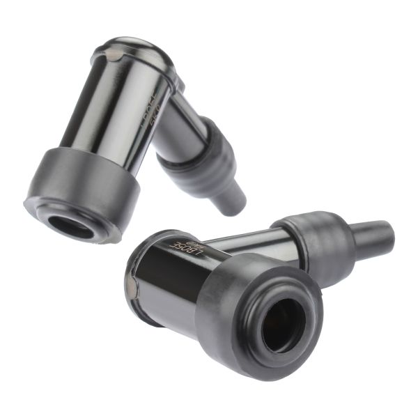 2x Zündkerzenstecker schwarz NGK LB05E 8031 (90° / entstört / 5kOhm / SAE Anschluss / 14 mm)  (9111992)
