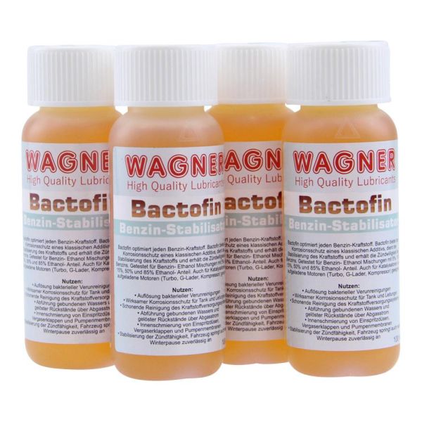 4x100ml Wagner Bactofin Benzinstabilisator Tankrostschutz für 2- und 4-Takter (20000401004)