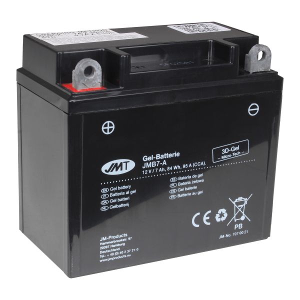 JMT Gel Batterie YB7-A 12 V 7 Ah 95 A für Kreidler Enduro 125 DD (113914)