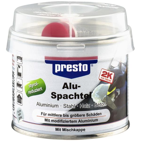 Mastic aluminium Presto 250g, Remplissage