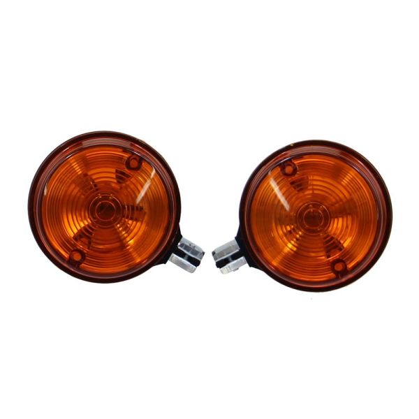 2x Blinker hinten rund Orange E-Zeichen für Simson S51 S50 SR50 MZ ETZ TS 150 250 (1680482)