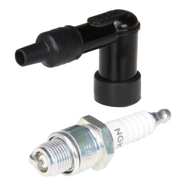 Zündkerze NGK B8HS + Zündkerzenstecker LB05F 90° entstört für Simson S50 S51 S53 S70 S83 SR50 SR80 KR51/2 (1039962)