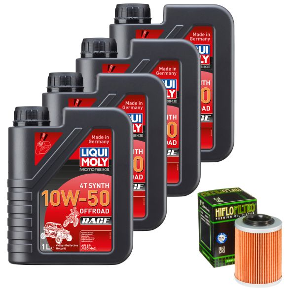 Wartungs-Set für Bombardier DS 650 BajaX 2006, LIQUI MOLY 10W-50 Off. Race 4L (111579)