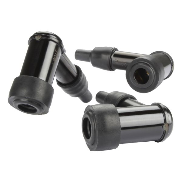 3x Zündkerzenstecker schwarz NGK LB01F 8330 (90° / entstört / 1kOhm / M4-Anschluss / 14 mm)  (9143383)