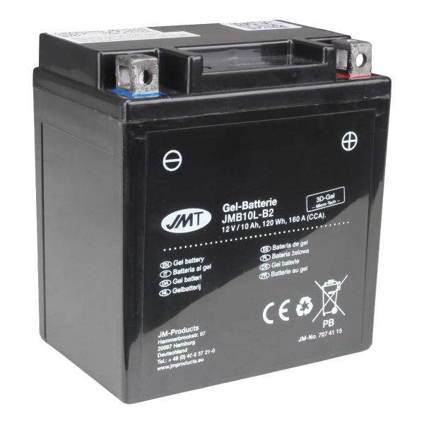 JMT Gel Batterie YB10L-B2 12 V 10 Ah 160 A 135 x 90 x 146 mm (929639)