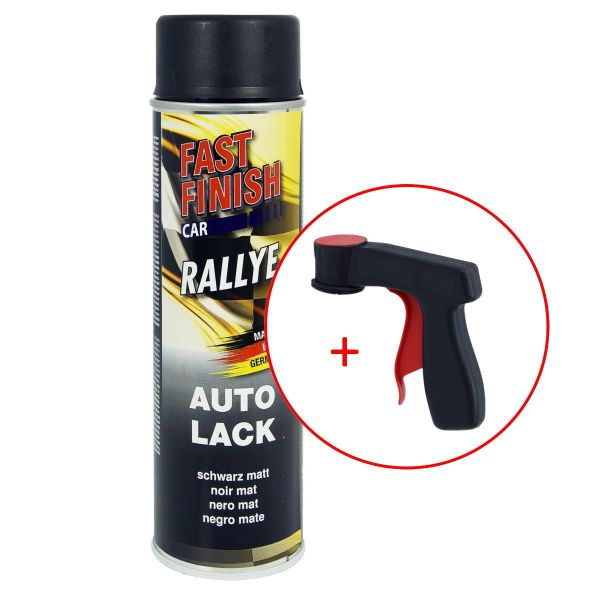 FastFinish Fast Finish Rallye Lack schwarz matt 500 ml. + 1 Spraydosen Handgriff (FF292828s731)