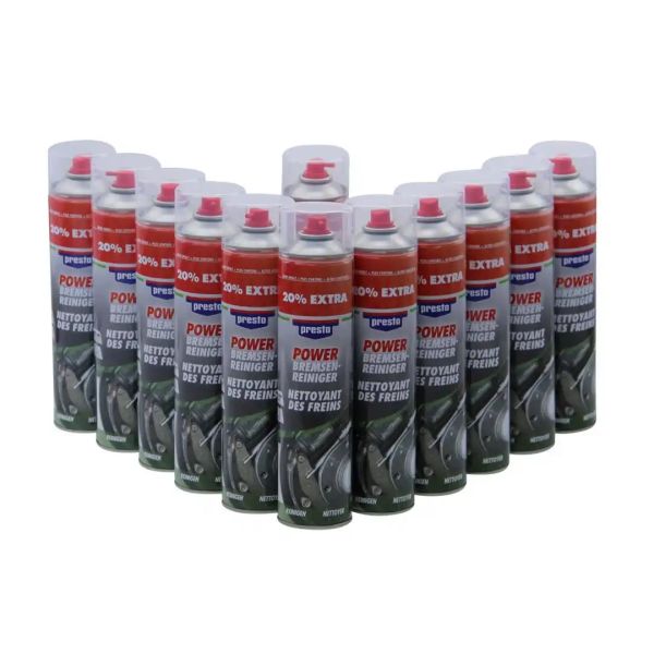 Presto Bremsenreiniger Power 12x 600 ml. - Acetonfreier Teilereiniger mit effektiver Reinigung (30728712)