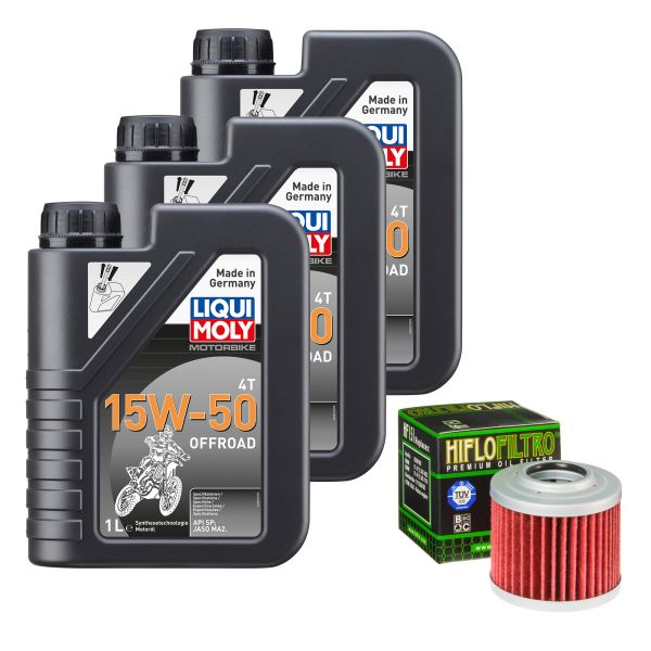 Wartungs-Set für BMW F 650 CS Scarver K14 Bj. 2002, LIQUI MOLY 15W-50 Off. 3L (109883)