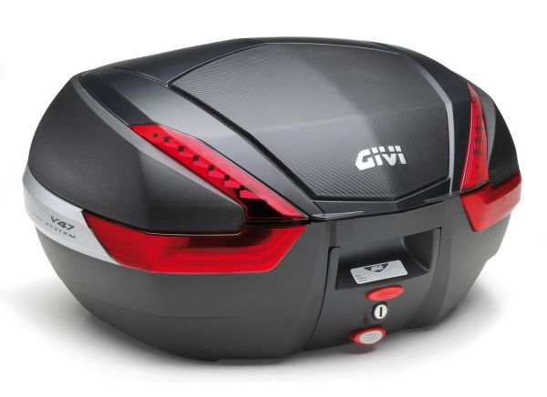 Givi V47 Monokey Topcase in Carbonoptik rote Reflektoren / 10 kg (V47NN_23031615272691)