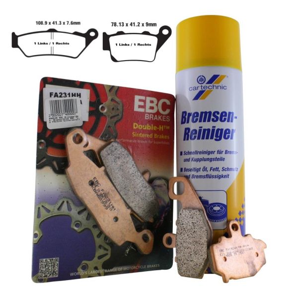 Bremsbeläge EBC FA209/2HH und FA213HH Sintermetall Bremsenreiniger für BMW F650 GS 2000-2004 (164456)