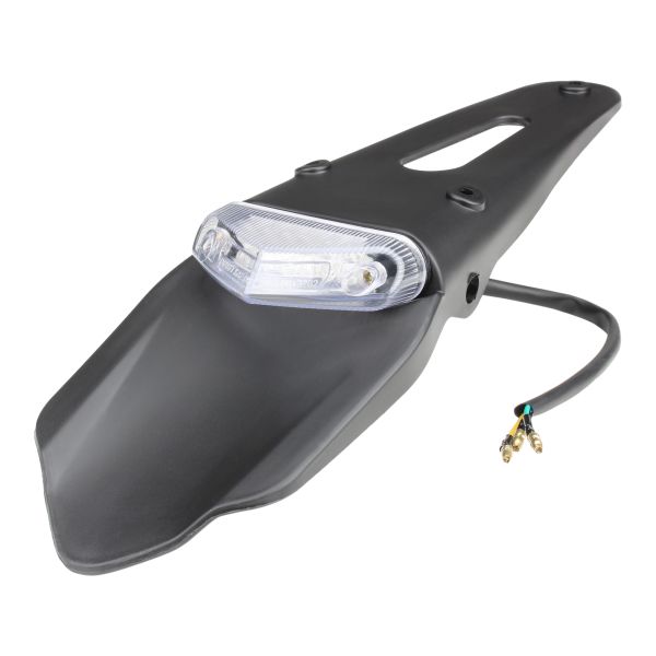 Kennzeichenhalter Nummernschildhalterung mit Rücklicht LED rot für Enduro Supermoto Universal (110633)