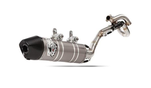 Mivv STRONGER CROSS new Schalldämpfer OVAL Komplettanlage 1x1 Edelstahl Carbon Cap für KTM SX-F 450 BJ 2009 > 2010 (M.KT.020.SXC.F)