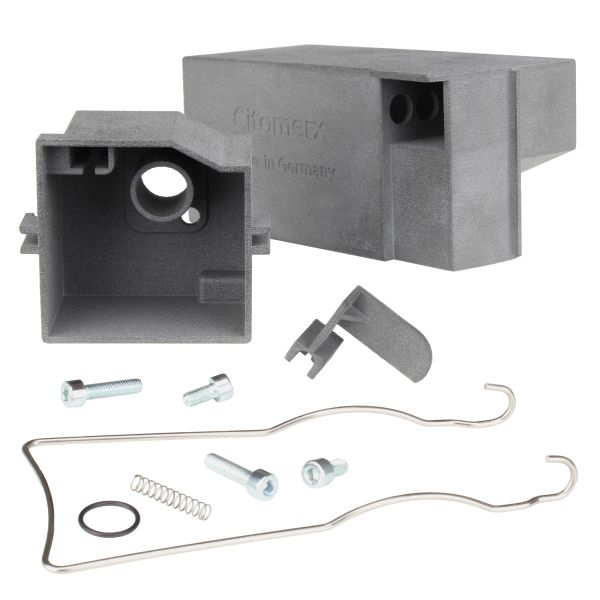 Luftfilterkasten 20mm eckig + Klammer + Gehäuse vorne für Hercules Prima M 2 3 4 5 HR2 / Sachs 504 505 (107987)