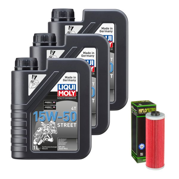Wartungs-Set für BMW R 65 1.Serie 248 Bj. 1978, LIQUI MOLY 15W-50 Street 3L (109900)