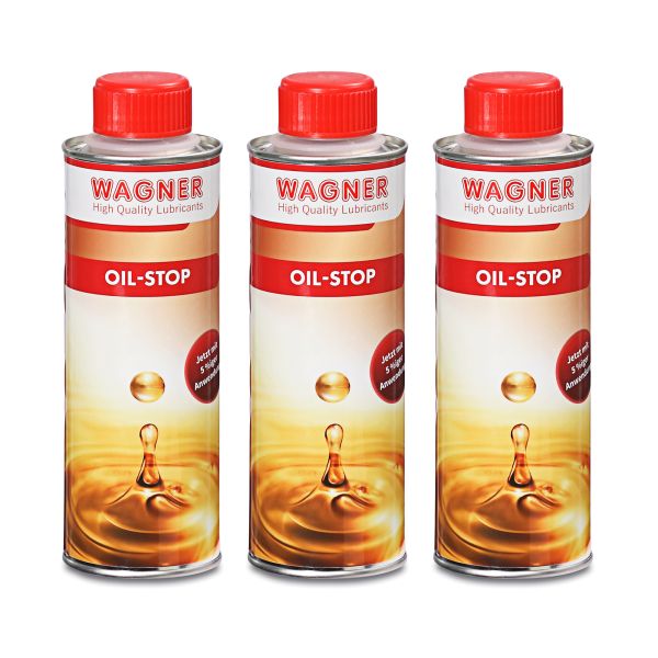 Wagner Oil-Stop 3×250 ml – Motorölzusatz zur Regenerierung undichter Dichtungen für Motor, Getriebe & Hydrauliksysteme (20000282503)