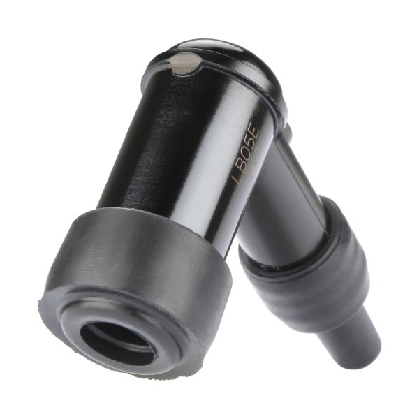 Zündkerzenstecker schwarz NGK LB05E 8031 (90° / entstört / 5kOhm / SAE Anschluss / 14 mm)  (911199)