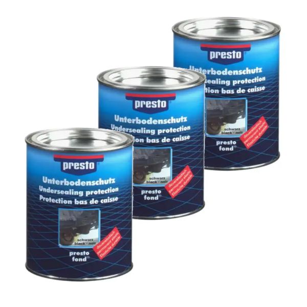 Presto Unterbodenschutz Bitumen schwarz 3 x 1,3 kg - Pinseldose (PR603253-3)